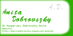 anita dobrovszky business card